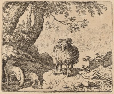 Reynard Retorna para Casa, Acompanhado pelo Carneiro e o Coelho, provavelmente c. 16451656. de Allart van Everdingen
