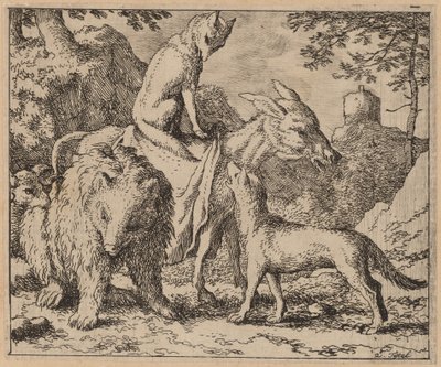 Reynard sentado em cima da bunda de Allart van Everdingen