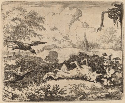 Reynard e os Corvos, provavelmente c. 16451656. de Allart van Everdingen
