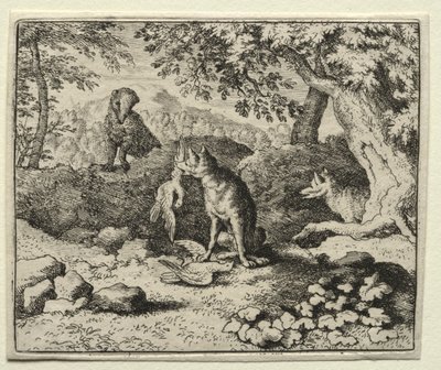 Reynard the Fox: Texugo vem avisar Reynard. de Allart van Everdingen
