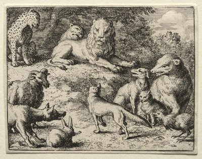 Reynard the Fox: Reynard aparece na corte de Allart van Everdingen