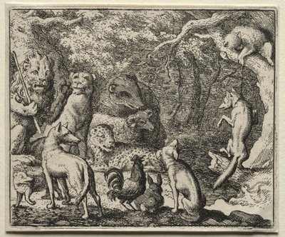 Reynard the Fox: Reynard pede permissão para confessar. de Allart van Everdingen