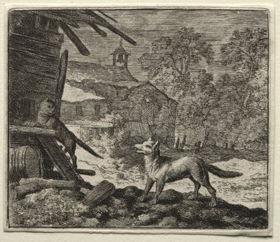 Reynard the Fox: Reynard engana o gato de Allart van Everdingen