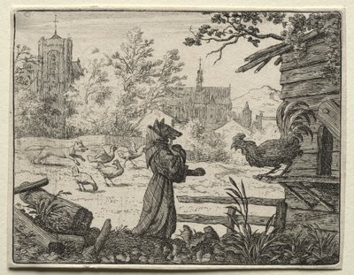 Reynard the Fox: Reynard disfarçado de monge de Allart van Everdingen