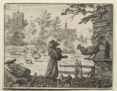 Reynard the Fox: Reynard disfarçado de monge. de Allart van Everdingen