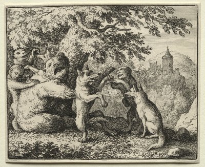 Reynard the Fox: Reynard equipado para sua peregrinação. de Allart van Everdingen