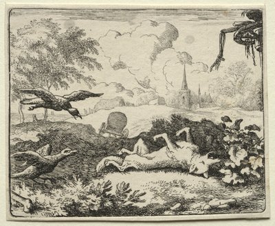 Reynard the Fox: Reynard finge a morte. de Allart van Everdingen