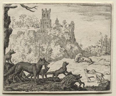 Reynard, a Raposa: Reynard e o Texugo partem para a Corte de Allart van Everdingen