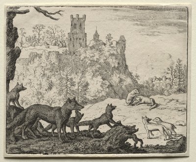 Reynard the Fox: Reynard e o Texugo partem para a corte. de Allart van Everdingen