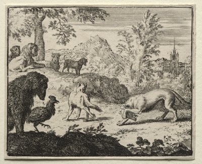 Reynard, a Raposa: O Combate entre Reynard e o Lobo de Allart van Everdingen