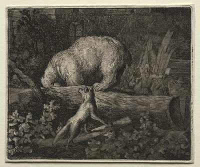 Reynard, a Raposa: Prendendo o Urso de Allart van Everdingen