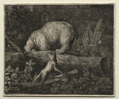 Reynard the Fox: aprisionando o urso. de Allart van Everdingen