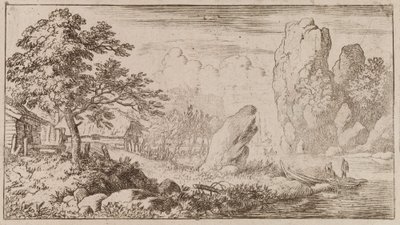 Rocha junto à água de Allart van Everdingen