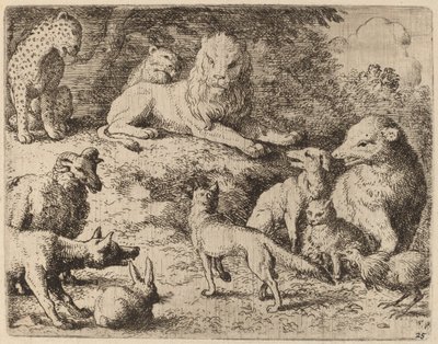 Os animais apresentam suas acusações contra Reynard, provavelmente c. 16451656. de Allart van Everdingen