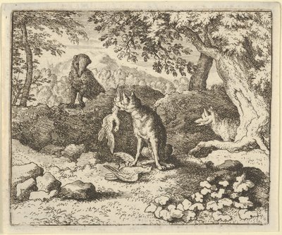 O texugo se apressa para avisar Renard da intenção do leão, 1650-75. de Allart van Everdingen