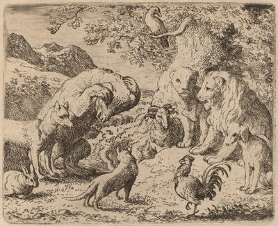 O Urso Suplica ao Leão por Justiça, provavelmente c. 16451656. de Allart van Everdingen