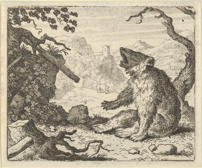 O urso chama Renard para comparecer perante o Conselho dos Animais, 1650-75. de Allart van Everdingen