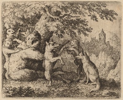 O Urso e o Lobo são Perseguidos, provavelmente c. 16451656. de Allart van Everdingen