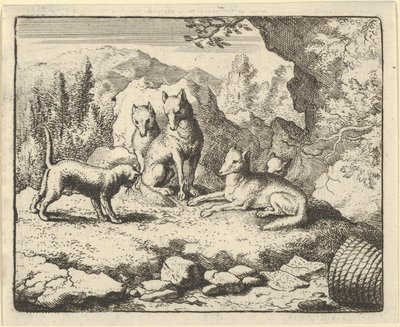 O gato chama Renard para comparecer perante o Tribunal, 1650-75. de Allart van Everdingen