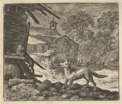 O gato sobe em um celeiro, 1650-75. de Allart van Everdingen