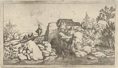 O Cavaleiro da Ponte de Pedra. de Allart van Everdingen
