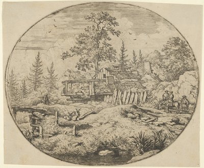 A Paisagem com a Ponte de Madeira, século XVII. de Allart van Everdingen