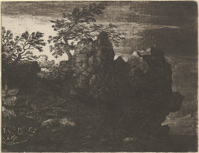 A Grande Rocha no Rio, século XVII. de Allart van Everdingen