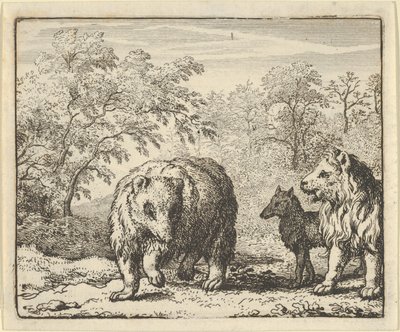 O Leão Liberta o Urso e o Lobo, 1650-75. de Allart van Everdingen