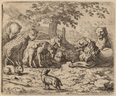 O Leão Procura Conselho, provavelmente c. 16451656. de Allart van Everdingen