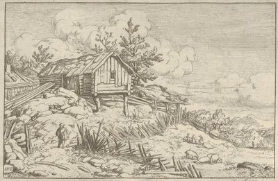 O Homem junto à Entrada da Sebe Ruína, séc. XVII. de Allart van Everdingen
