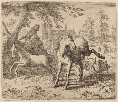 A Égua e o Lobo, provavelmente c. 16451656. de Allart van Everdingen