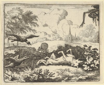 A leitura de uma ação penal contra Renard, 1650-75. de Allart van Everdingen