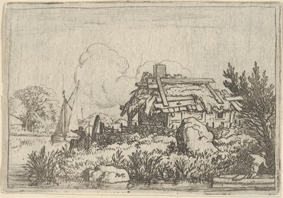 A Casa Arruinada, Rodeada de Água, Século XVII. de Allart van Everdingen