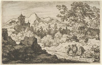 Os Três Homens e o Porteiro, século XVII. de Allart van Everdingen