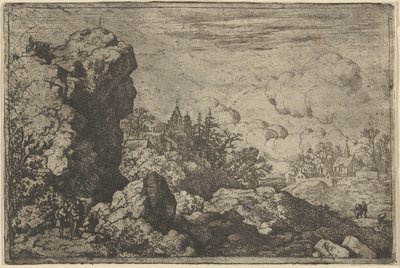 Os Três Viajantes ao Pé de High Rock, século XVII. de Allart van Everdingen