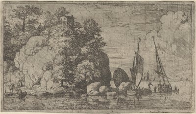 Os Dois Barcos no Rio, século XVII. de Allart van Everdingen