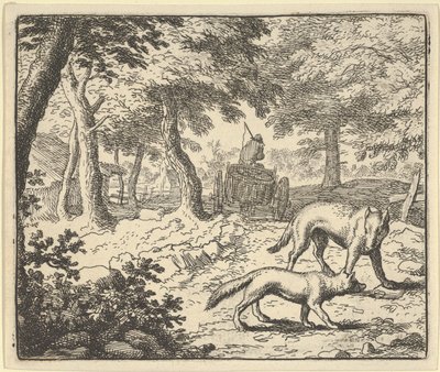 O lobo acusa Renard de comer o peixe que ele roubou, 1650-75. de Allart van Everdingen