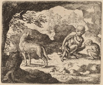 O Lobo e os Macacos, provavelmente c. 16451656. de Allart van Everdingen