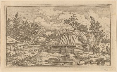 Duas vigas flutuando na água, provavelmente c. 16451656. de Allart van Everdingen