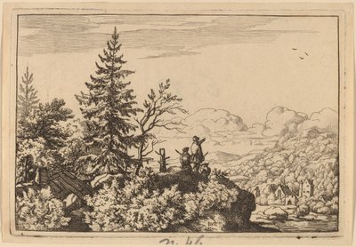 Dois homens em uma colina, provavelmente c. 16451656. de Allart van Everdingen