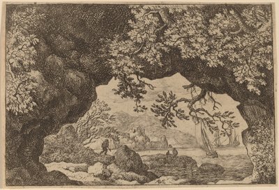 Vista através de uma rocha perfurada, provavelmente c. 16451656. de Allart van Everdingen