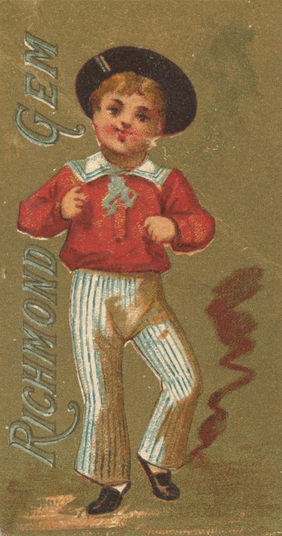 Da série Girls and Children N65 promovendo cigarros Richmond Gem para Allen &..., ca. 1886. de Allen and Ginter
