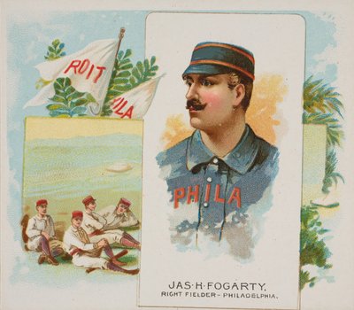James H. Fogarty, Jogador Direito, Filadélfia, dos Campeões do Mundo, Segunda Série N43 ..., 1888. de Allen and Ginter