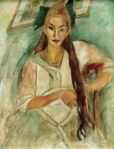 Retrato de uma menina com trança de Alma Del Banco