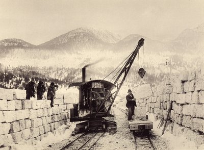 Construção dos túneis de Worcheiner, iniciada em 1897. foto 1905 (foto) de Alois Beer