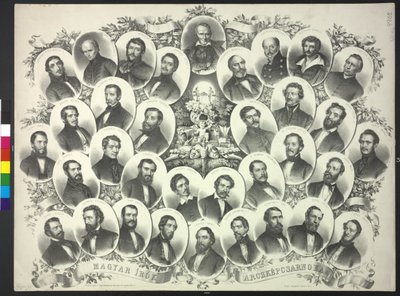 Quadro de escritores húngaros de Alois Rohn