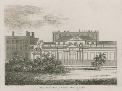 O lado oeste da Praça Cavendish, em Londres de Alois Schonn