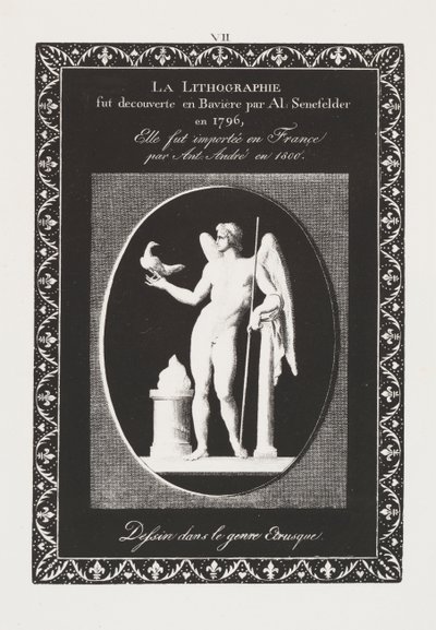 Arte da Litografia: Folha Dedicatória, Placa VII de Alois Senefelder