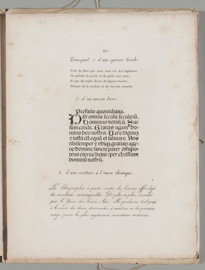 A arte da litografia: Impressão de letras, placa XV de Alois Senefelder