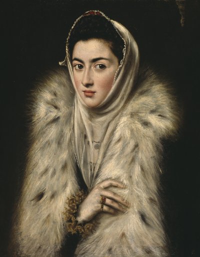 Senhora embrulhada em pele (óleo sobre tela) de Alonso Sánchez Coello